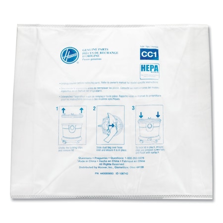 Hoover Commercial Hepa CC1, 10 PK AH10363